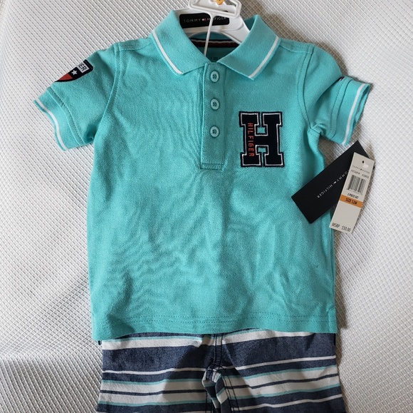 Tommy Hilfiger Baby Boys 2 Piece Polo Shorts Set - Picture 2 of 5